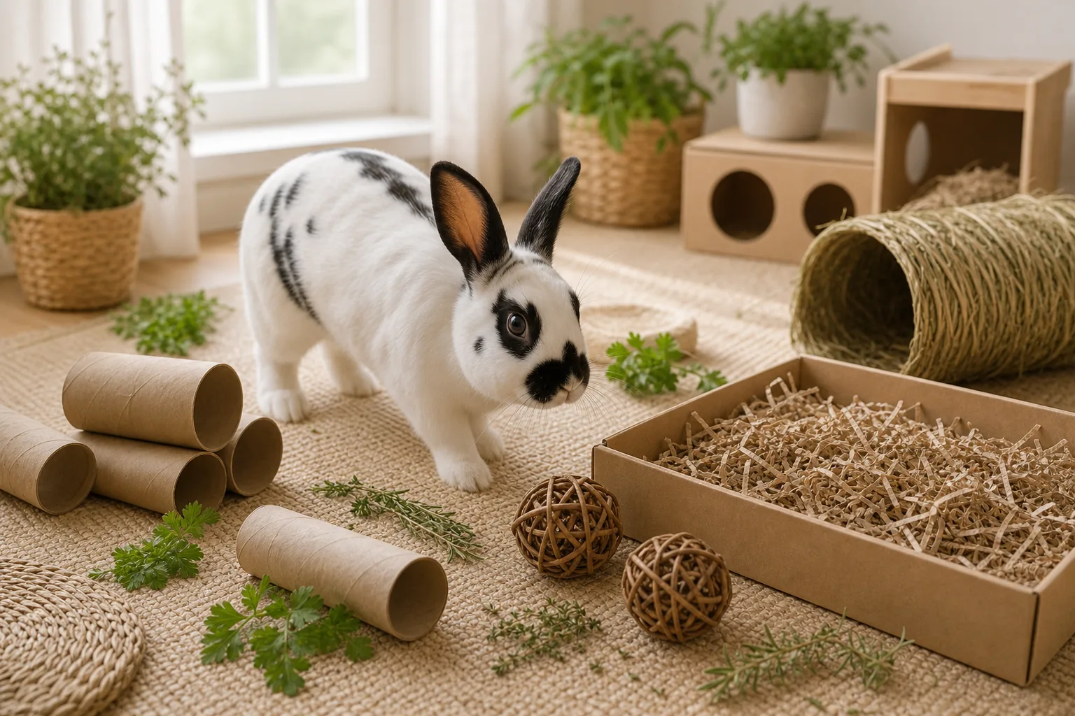 Create Rabbit Enrichment and Foraging Games From Simple Materials featured image.
